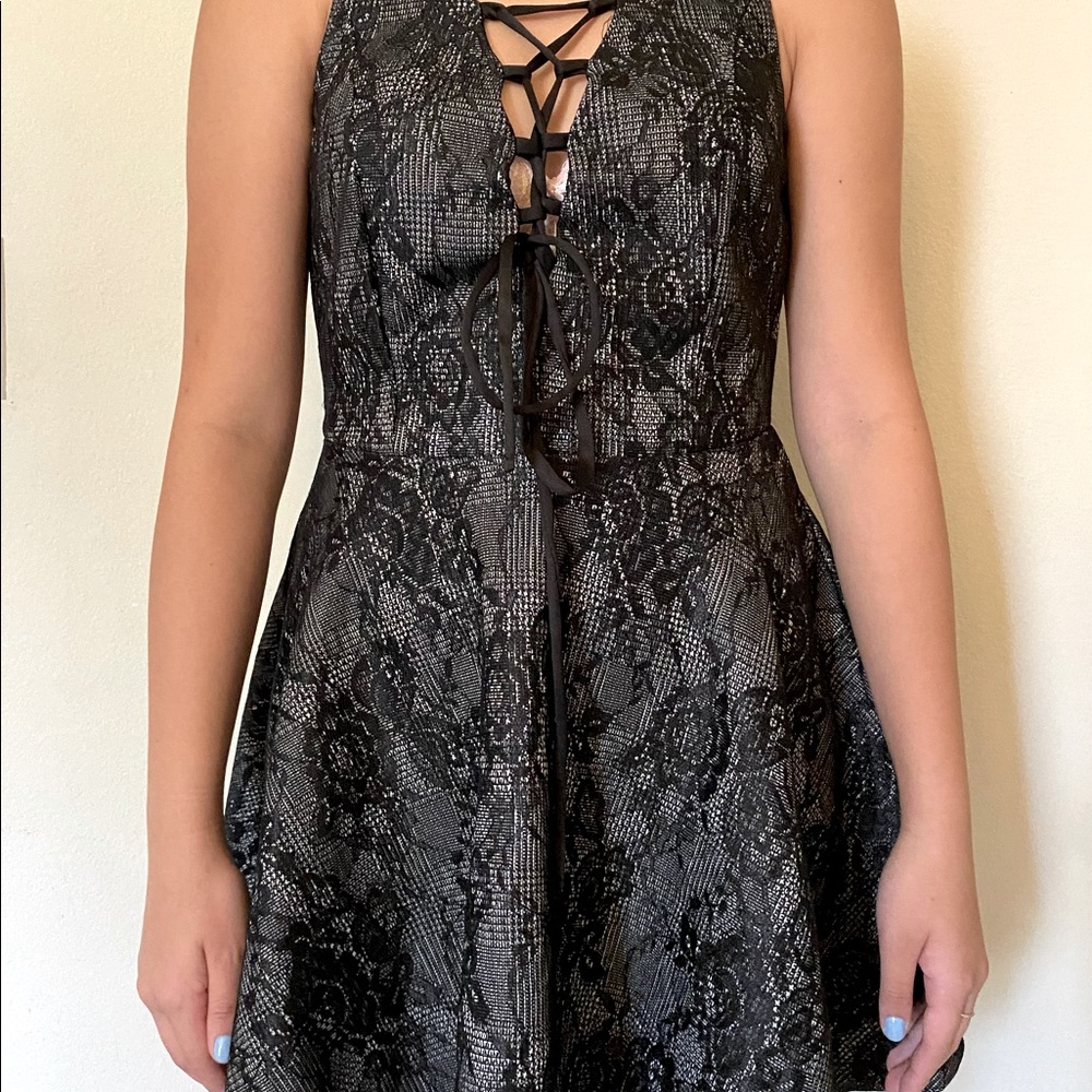 "Papaya Black Floral Dress"